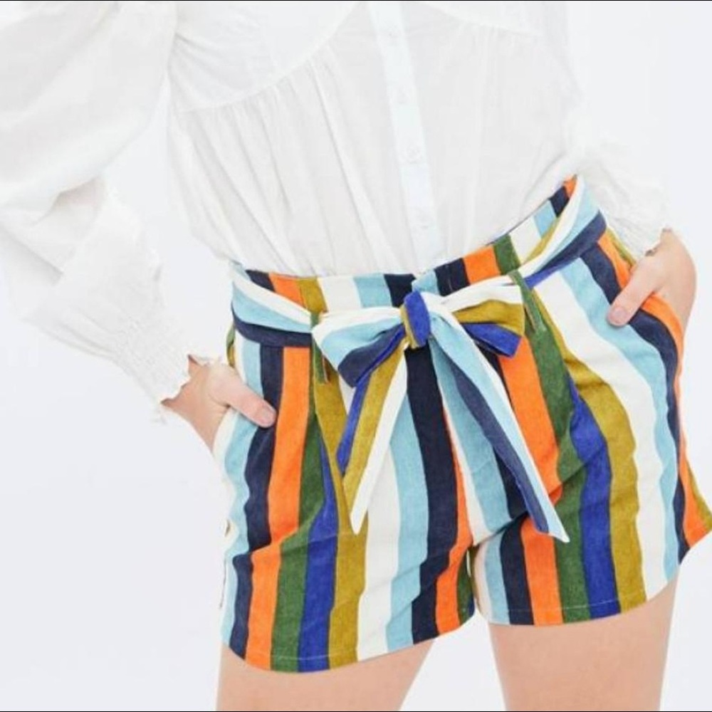 Listicle Striped Corduroy Shorts